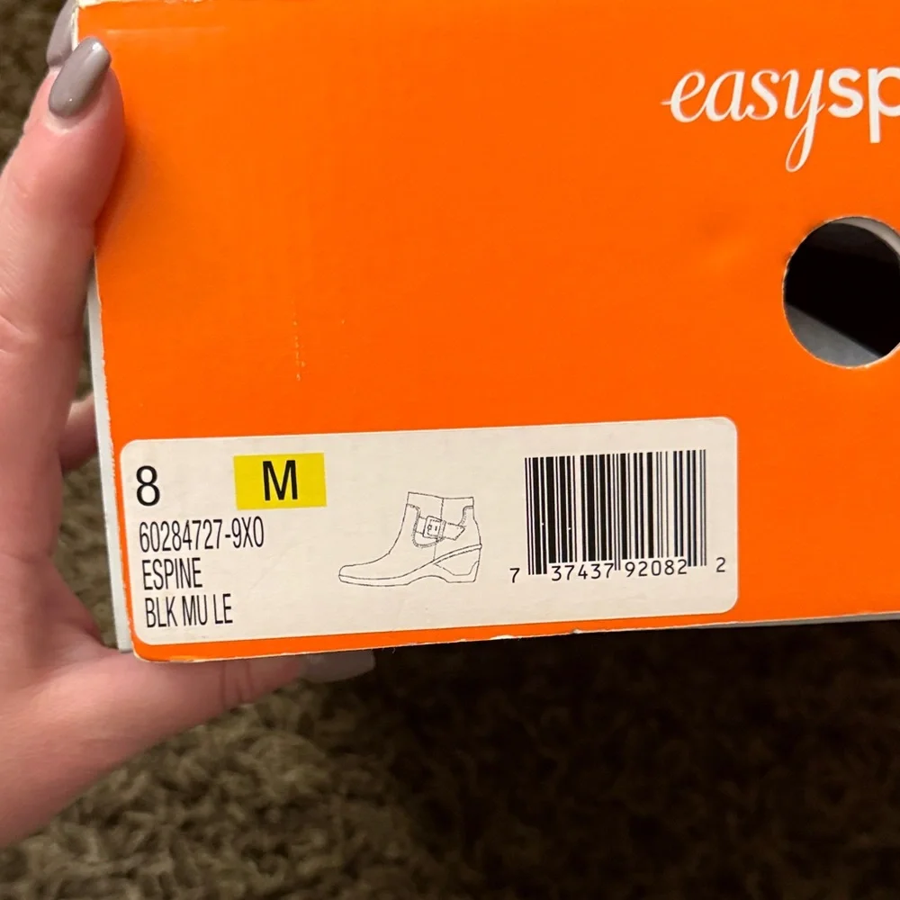 Easy Spirit Black Ankle Boots with Buckle Detail - Picture 6 of 7